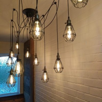 Trendy wine bar lighting design