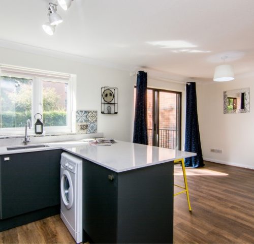 Open plan kitchen diner